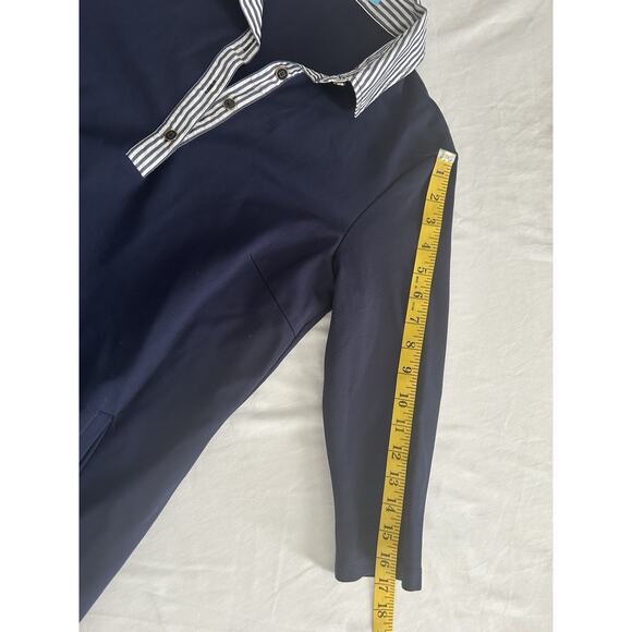 J. McLaughlin Collared Jersey Shift Dress Womens Size Small Blue Career Preppy - Picture 8 of 8